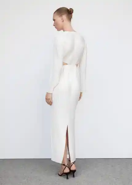Vestido White-a Blanco Talla S Mujer Mango
