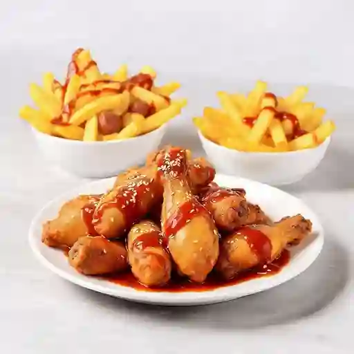 Alitas De Pollo En Salsa Bbq Y Ajonjoli