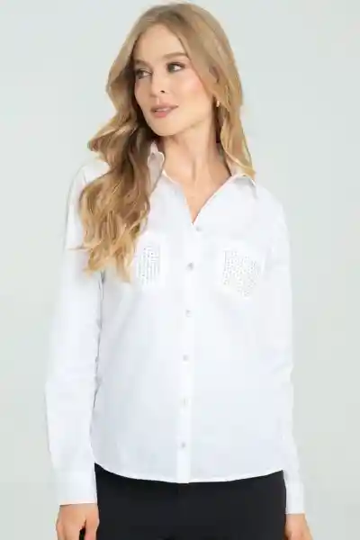 Camisa Genevie Color Blanco Talla M Ragged