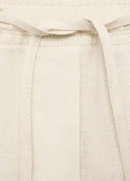 Pantalón Linen Piedra Talla XS Mujer Mango