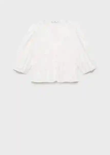 Blusa Swirly Off White Talla S Mujer Mango