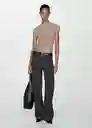 Camiseta Zani Taupe Talla 24 Mujer Mango