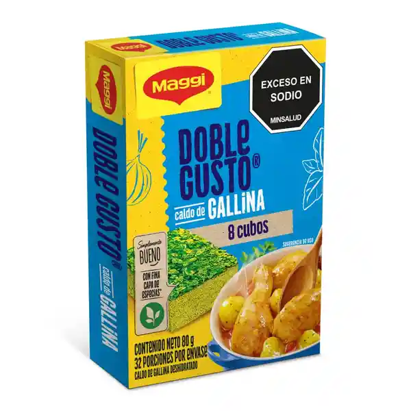 Caldo de Gallina MAGGI Doble Gusto 8 cubos x 80g