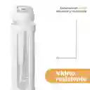 Botella Vidrio Tapa Abatible Pico Asa Blanco 580 mL Serie Miniso