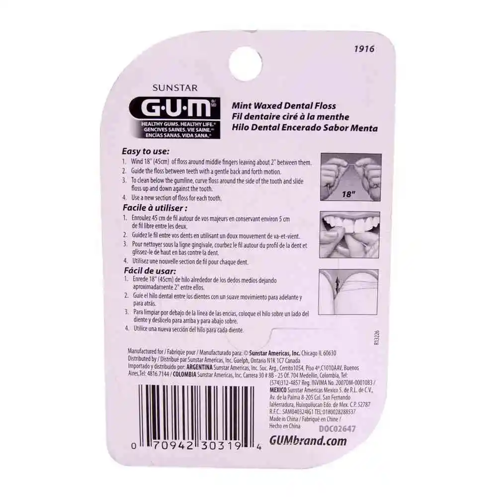 Gum Hilo Dental Floss Sabor a Menta