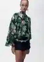 Blusa Volare Negro Talla S Mujer Mango