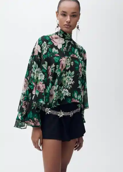 Blusa Volare Negro Talla S Mujer Mango