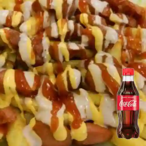 Combo Salchipapa Clásica Mandinga + Coca-Cola 250 ml