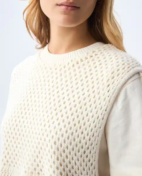 Camiseta Mujer Crudo Talla L 601G005_CRU110606 Americanino