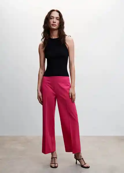 Pantalón Oliver Rosa Talla 36 Mujer Mango