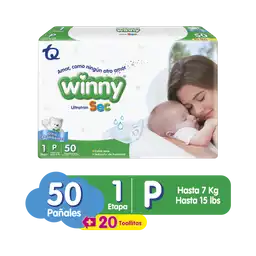 Winny Pañales Ultratrim Sec Etapa 1 + Toallitas Húmedas Sensitive