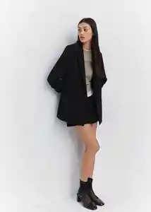 Blazer Americana Eleonor Negro Talla XS Mujer Mango