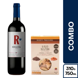 Combo Rosaleda Vino Tinto Merlot + Biscotti