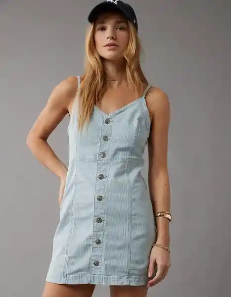 Vestido Mujer Azul Talla: Medium American Eagle