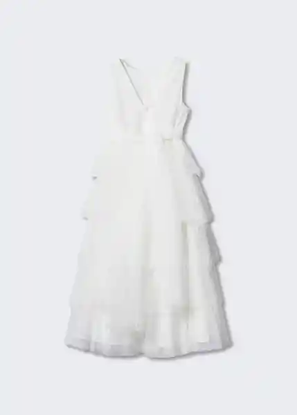 Vestido Blanca Blanco Talla 08 Niñas Mango