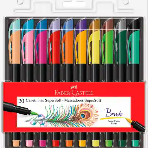   Faber Castell  Plumon Super Soft Pincel 20 unidades