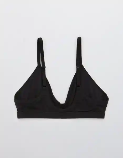 American Eagle Bralette Acanalado Triángulos Negro Real Talla L