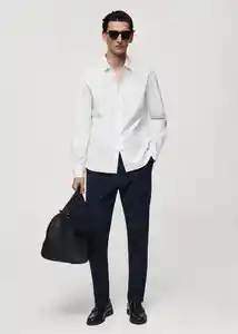 Camisa Arezza Blanco Talla L Hombre Mango