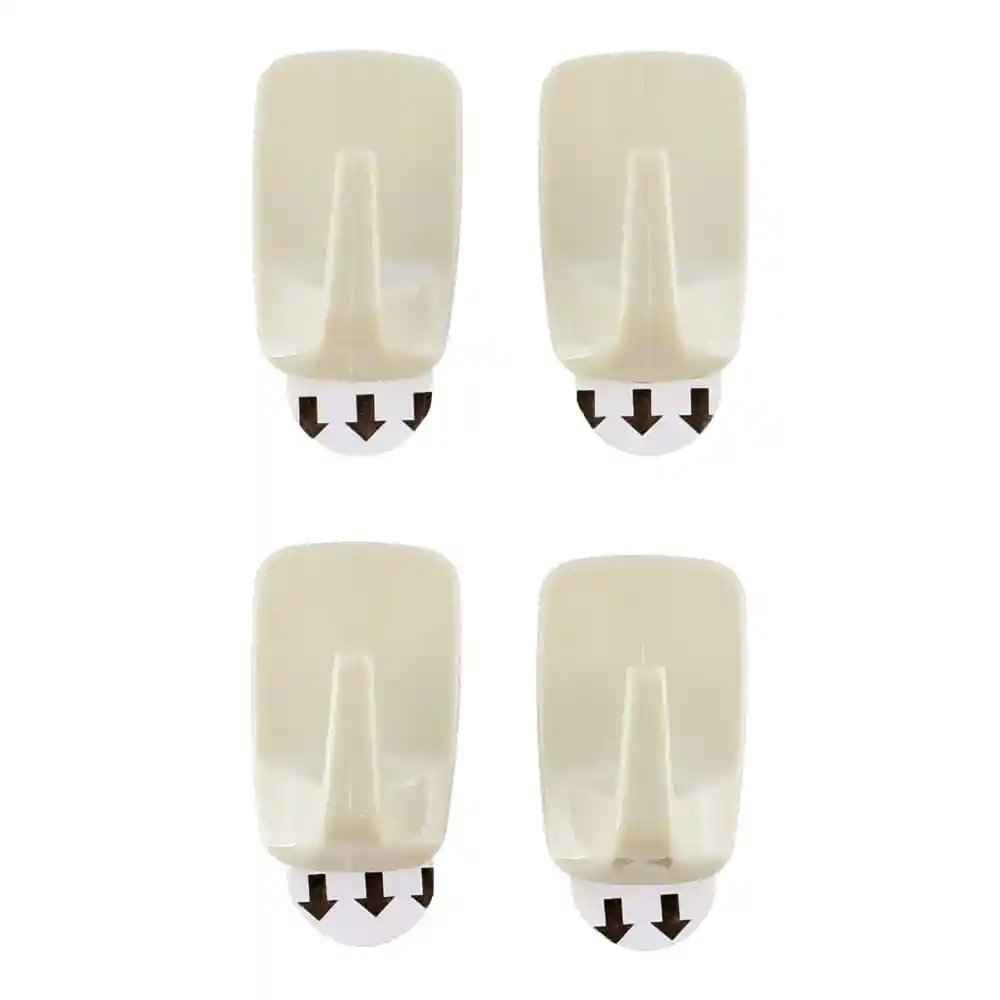 Set de 4 Ganchos Adhesivos 0.5 Kg Blanco Casaideas