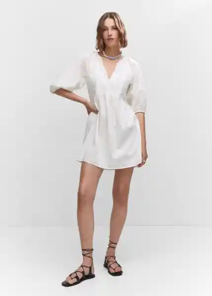 Vestido Camile Blanco Talla M Mujer Mango