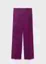 Pantalón Anna Fucsia Talla 36 Mujer Mango