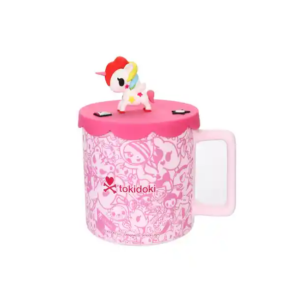 Taza de Cerámica de Con Tapa Serie Tokidoki Rosa 425 mL Miniso