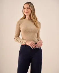 Suéter Tejido Beige Chai Medio Talla S 169G701 Esprit