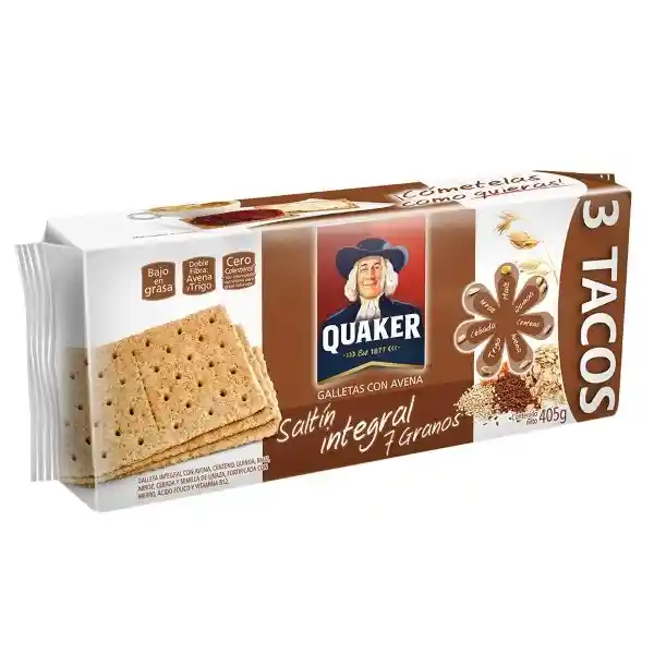 Quaker Galleta Saltín Integral 7 Granos 3 Tacos