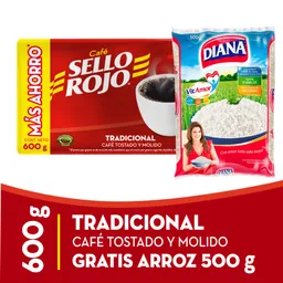 Sello Rojo Café Tradicional + Gratis Arroz Diana 