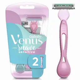 GILLETTE Venus Suave Sensitive Cuchilla de Afeitar Mujer Depilación Coporal para Piel Sensible Máquina de Afeitar 2 Uds