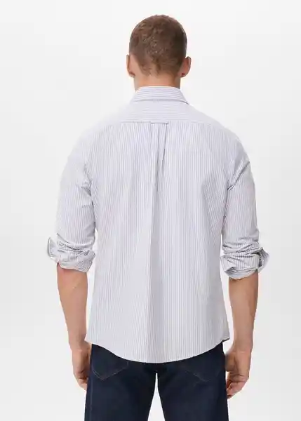 Camisa Kodak1 Gris Talla M Hombre Mango