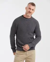 Suéter Tejido Crew Neck Gris Asfalto Oscuro Talla M Chevignon