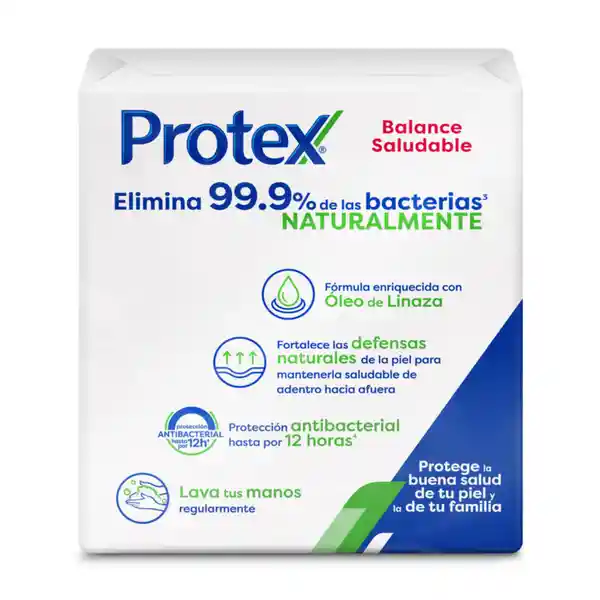Jabón Antibacterial Protex Balance Saludable 110g x3