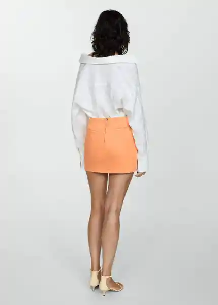 Falda Mia Naranja Talla L Mujer Mango