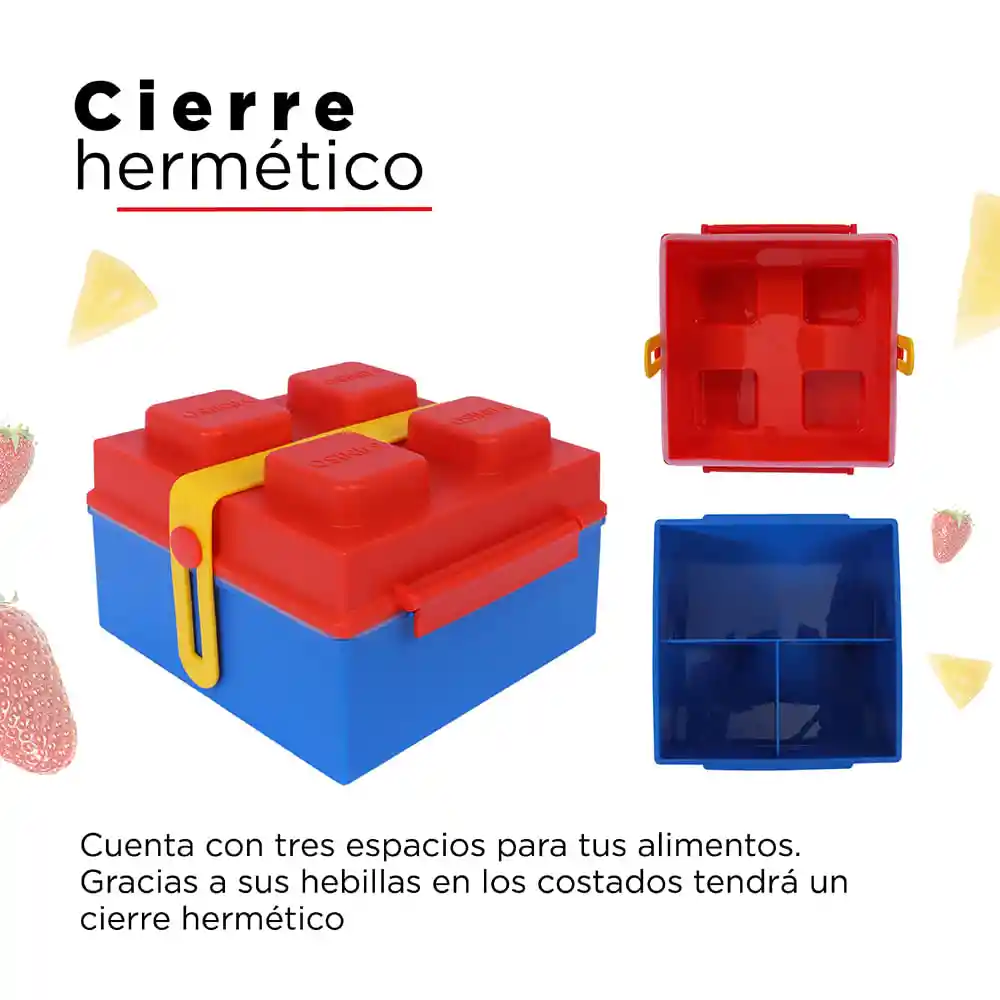 Miniso Contenedor Bento Building Blocks Con Agarradera 1485 mL