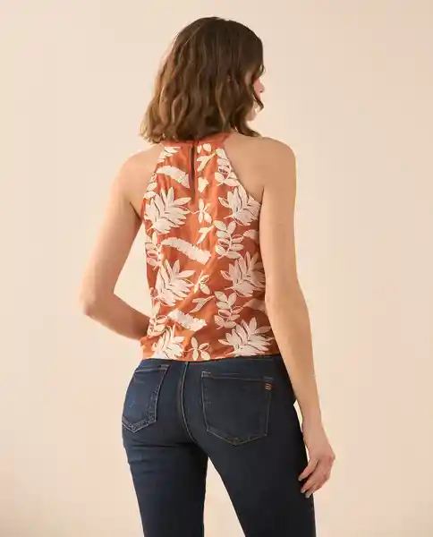 Camisa Naranja Pétalo Medio Talla L 611G019 Esprit