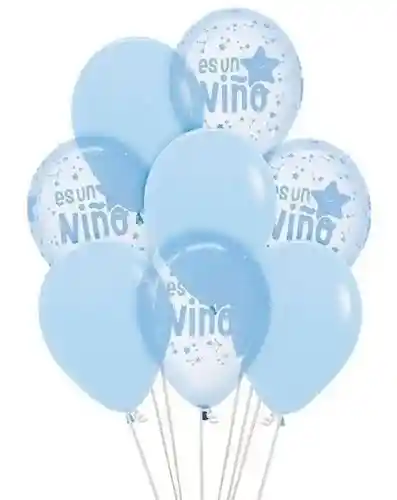 Bombas Globos R-12 Es Un Niño X12 Sempertex Baby Shower X8 Unds