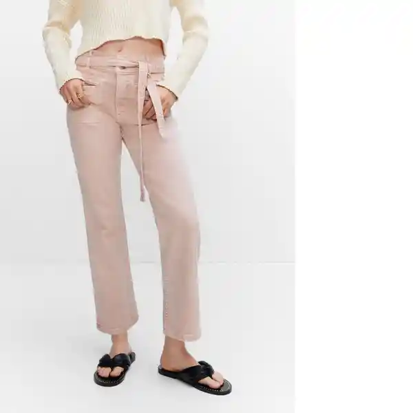 Jean Sasha Rosa Pastel Talla 38 Mujer Mango