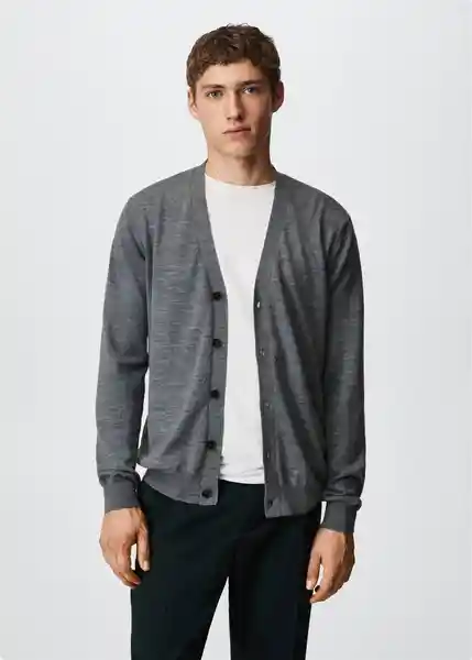 Saco Cardigan Willyc Gris Talla XL Hombre Mango