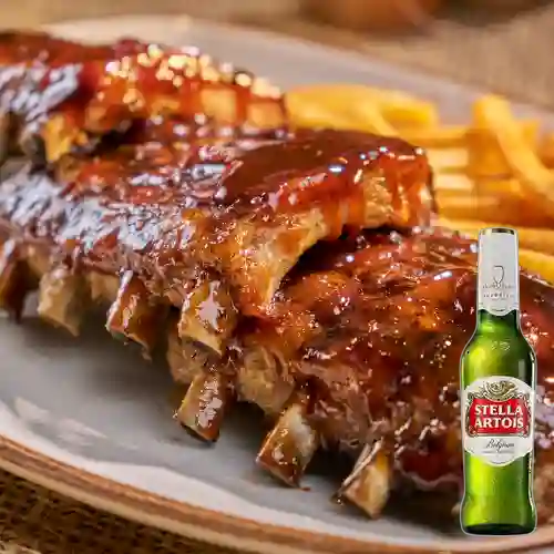 Combo ribs 1/2 rack + stella artois