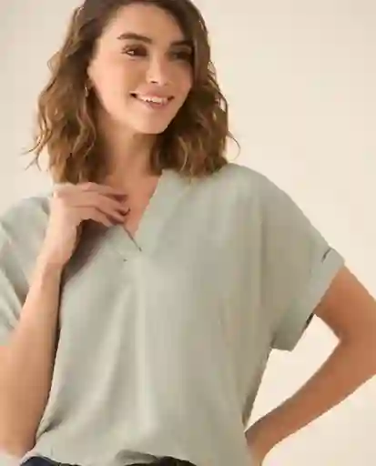 Camisa Verde Hibernal Claro Talla S 613G028 Esprit