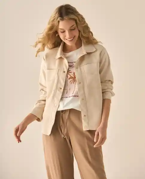 Chaqueta Crudo Danés Claro Talla L 623G004 Esprit