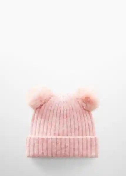 Gorro Pompon Rosa Palo Talla 57 Niña Mango