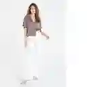  Camisa Peralpes Mujer Gris Nogal Oscuro Talla L Naf-Naf 