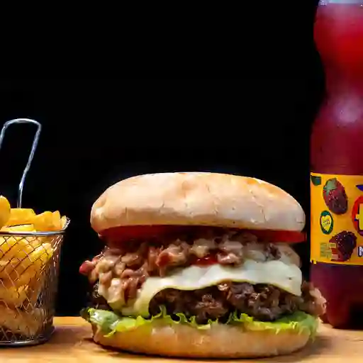 Combo hamburguesa carbonara