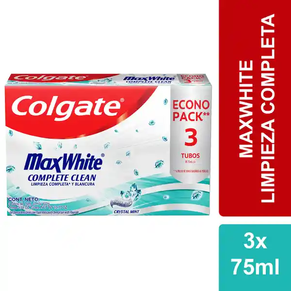 Crema Dental Colgate Max White Complete Clean 75ml x3und