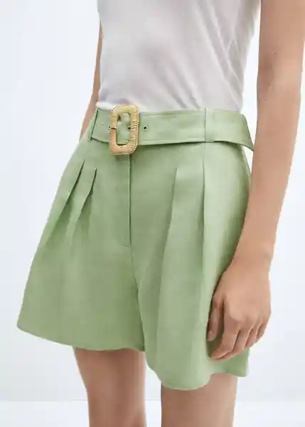 Short Mia-W Mujer Verde Pastel Talla XS Mango