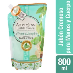 Aromasense Jabón Cremoso con Té Verde y Jengibre