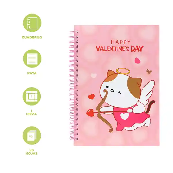 Cuaderno Pink Romance Argollado Serie Mini Family Rosa Miniso