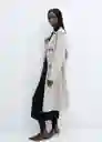 Abrigo Trench Fluid Gris Claro Vigoré Talla M Mujer Mango